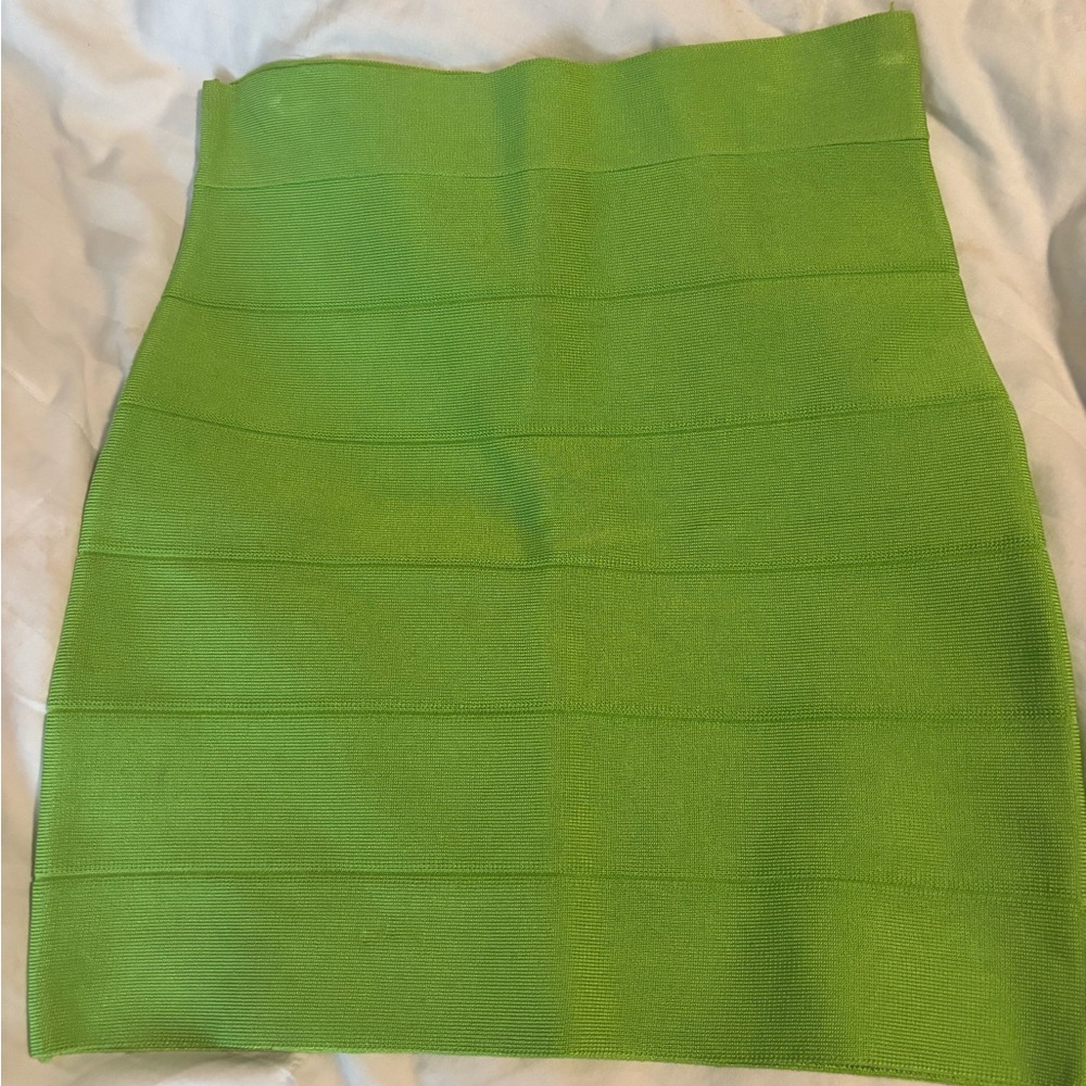 Bebe Green Mini Pencil Skirt for Cocktail